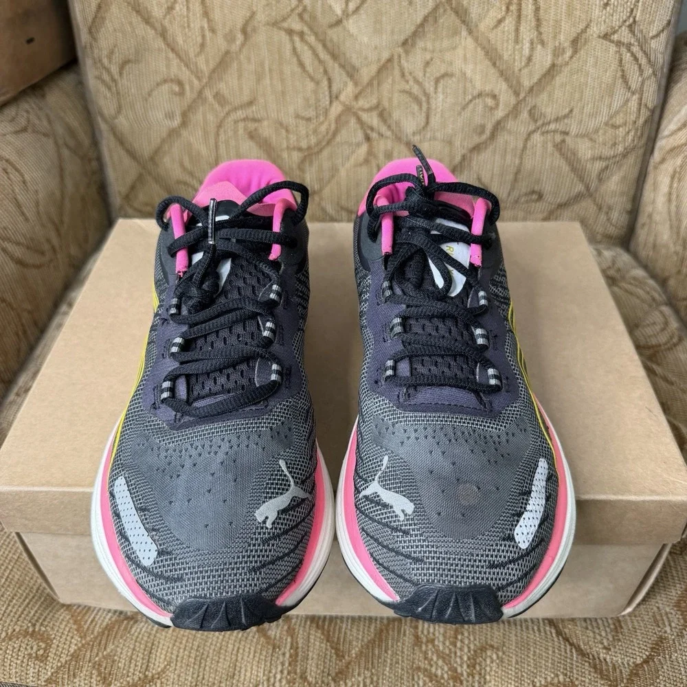 Puma Run XX Nitro Black Pink Trainers 376171-13 Women's Size 9.5 Running Shoes